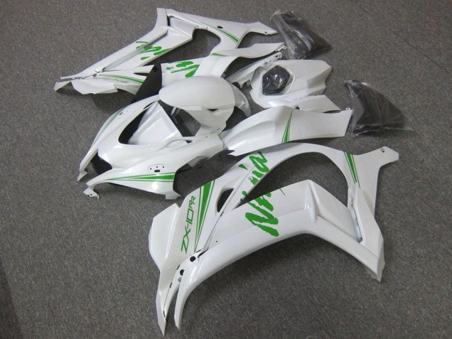 Carénage Moto Kawasaki ZX10R 16-19 - Blanc Vert Carénage Moto Kawasaki ZX10R 16-19 - Blanc Vert