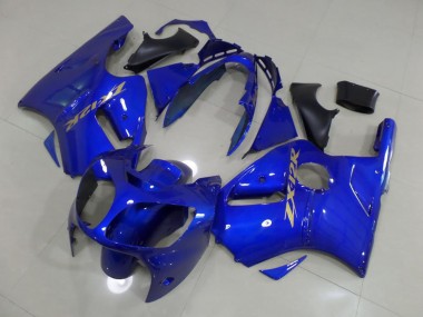 Carénage Moto Kawasaki ZX12R 00-01 - Bleu avec Or Décalque