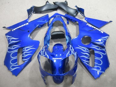 Carénage Moto Kawasaki ZX12R 02-06 - Bleu Blanc Flamme