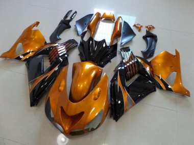 Carénage Moto Kawasaki ZX14R ZZR 1400 06-11 - Brun et Noir No Décalque