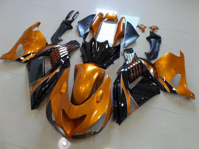 Carénage Moto Kawasaki ZX14R ZZR 1400 06-11 - Brun et Noir No Décalque