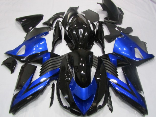 Carénage Moto Kawasaki ZX14R ZZR 1400 06-11 - Noir Bleu