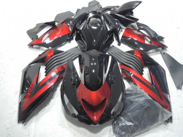 Carénage Moto Kawasaki ZX14R ZZR 1400 06-11 - Noir Rouge Carénage Moto Kawasaki ZX14R ZZR 1400 06-11 - Noir Rouge