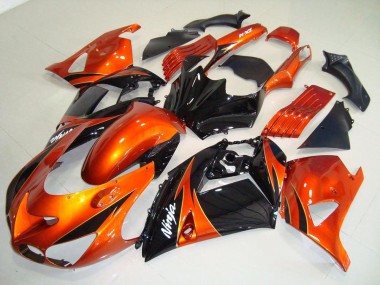 Carénage Moto Kawasaki ZX14R ZZR 1400 06-11 - Orange Noir