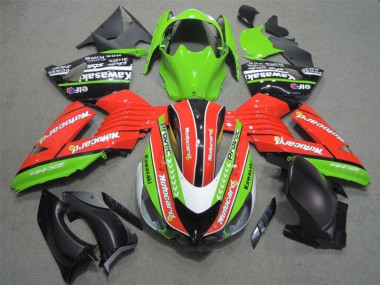 Carénage Moto Kawasaki ZX14R ZZR 1400 06-11 - Rouge Vert Motocard