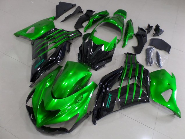 Carénage Moto Kawasaki ZX14R ZZR 1400 12-21 - Candy Vert et Noir Carénage Moto Kawasaki ZX14R ZZR 1400 12-21 - Candy Vert et Noir