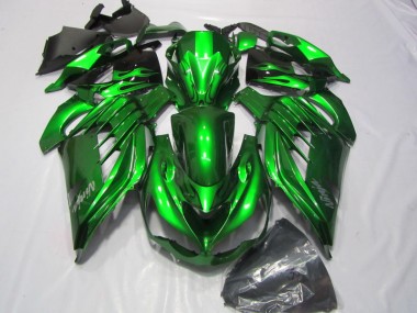 Carénage Moto Kawasaki ZX14R ZZR 1400 12-21 - Vert Blanc Ninja Décalque