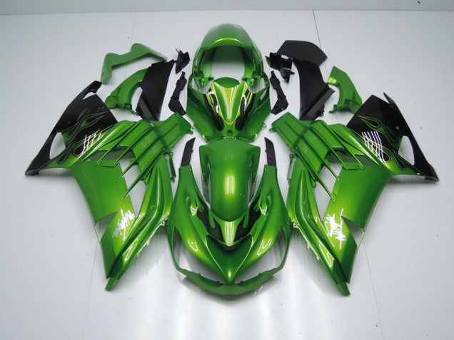 Carénage Moto Kawasaki ZX14R ZZR 1400 12-21 - Vert Flamme Carénage Moto Kawasaki ZX14R ZZR 1400 12-21 - Vert Flamme