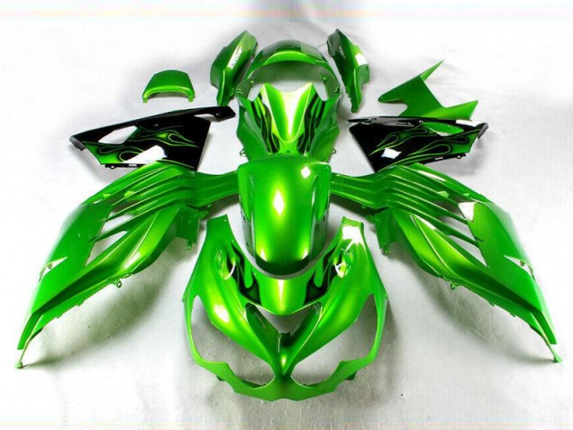 Carénage Moto Kawasaki ZX14R ZZR 1400 12-21 - Vert Noir Carénage Moto Kawasaki ZX14R ZZR 1400 12-21 - Vert Noir