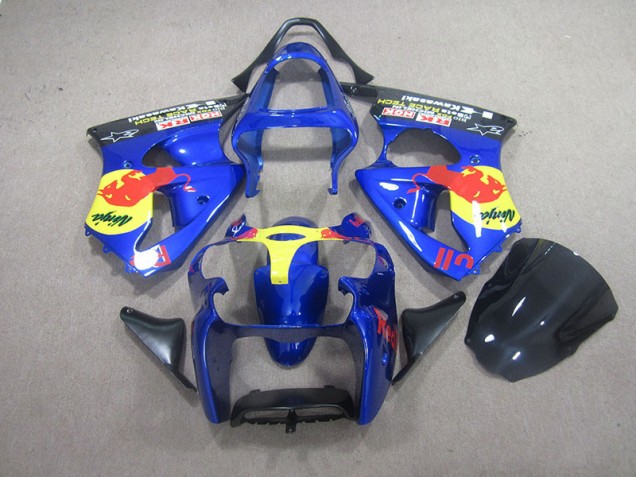 Carénage Moto Kawasaki ZX6R 00-02 - Bleu Red Bull Ninja Carénage Moto Kawasaki ZX6R 00-02 - Bleu Red Bull Ninja