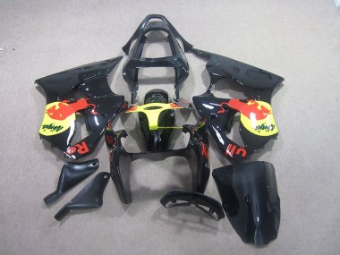Carénage Moto Kawasaki ZX6R 00-02 - Noir Jaune Red Bull Ninja