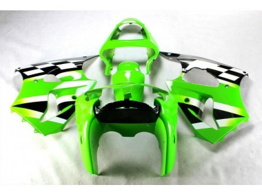 Carénage Moto Kawasaki ZX6R 00-02 - Vert Noir Blanc