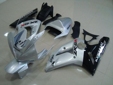 Carénage Moto Kawasaki ZX6R 03-04 - Argent Noir