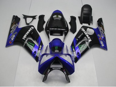 Carénage Moto Kawasaki ZX6R 03-04 - Bleu Monster
