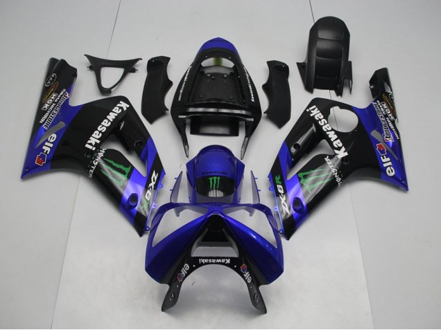 Carénage Moto Kawasaki ZX6R 03-04 - Bleu Monster