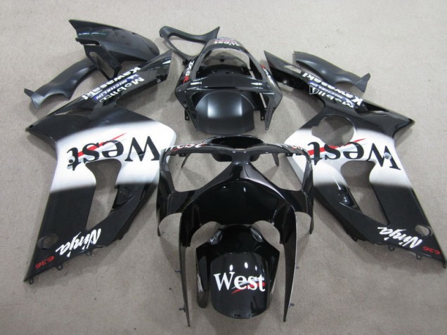 Carénage Moto Kawasaki ZX6R 03-04 - Noir West Ninja 636