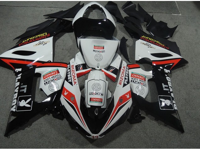 Carénage Moto Kawasaki ZX6R 05-06 - Blanc Noir Rizoma Playboy Carénage Moto Kawasaki ZX6R 05-06 - Blanc Noir Rizoma Playboy