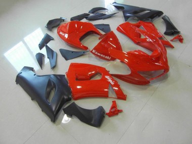 Carénage Moto Kawasaki ZX6R 05-06 - Rouge et Noir Mat