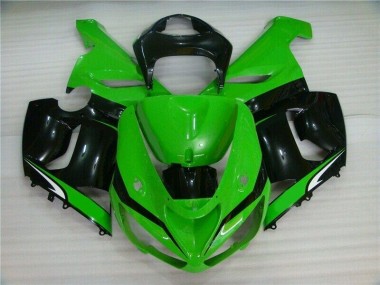 Carénage Moto Kawasaki ZX6R 05-06 - Vert Blanc Noir
