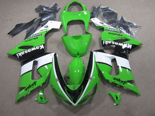Carénage Moto Kawasaki ZX6R 05-06 - Vert Blanc Noir Ninja 636 Carénage Moto Kawasaki ZX6R 05-06 - Vert Blanc Noir Ninja 636