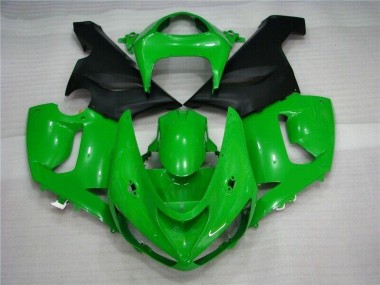 Carénage Moto Kawasaki ZX6R 05-06 - Vert Noir Mat
