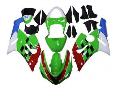 Carénage Moto Kawasaki ZX6R 05-06 - Vert Rouge Blanc Bleu