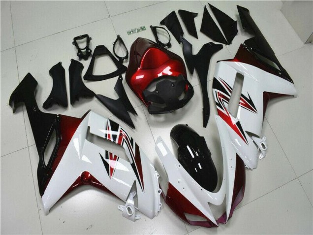 Carénage Moto Kawasaki ZX6R 07-08 - Blanc Noir Rouge Carénage Moto Kawasaki ZX6R 07-08 - Blanc Noir Rouge