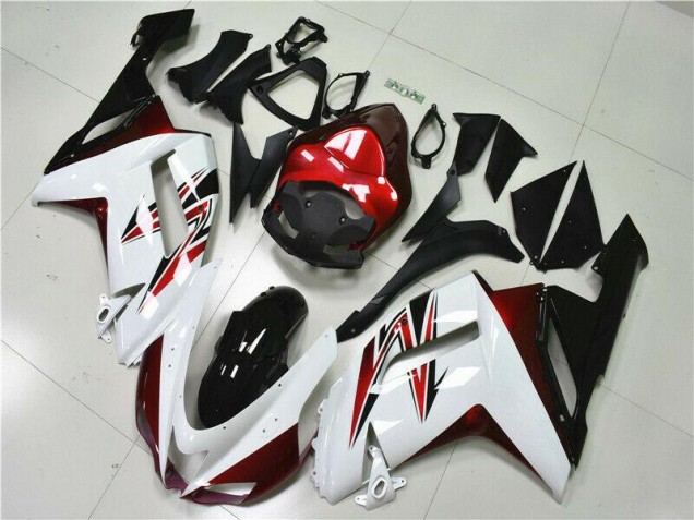 Carénage Moto Kawasaki ZX6R 07-08 - Blanc Noir Rouge Carénage Moto Kawasaki ZX6R 07-08 - Blanc Noir Rouge