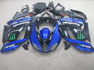 Carénage Moto Kawasaki ZX6R 07-08 - Noir Bleu Monster
