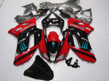 Carénage Moto Kawasaki ZX6R 07-08 - Rouge Noir Monster