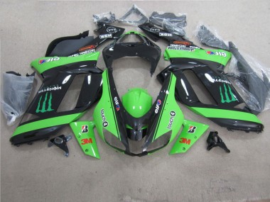 Carénage Moto Kawasaki ZX6R 07-08 - Vert Noir 3M Monster