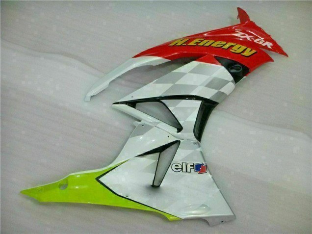 Carénage Moto Kawasaki ZX6R 09-12 - Blanc Rouge H. Énergie Carénage Moto Kawasaki ZX6R 09-12 - Blanc Rouge H. Énergie