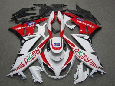 Carénage Moto Kawasaki ZX6R 09-12 - Blanc Rouge Rapid