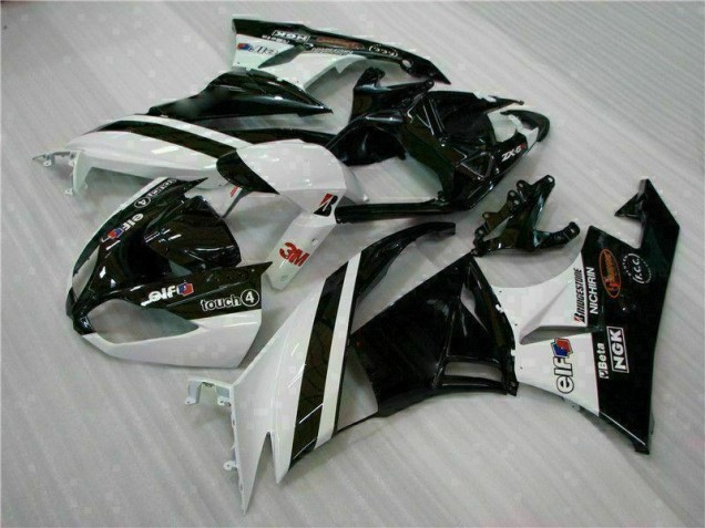 Carénage Moto Kawasaki ZX6R 09-12 - Noir Blanc 3M Touch4