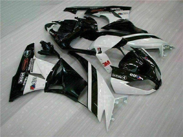 Carénage Moto Kawasaki ZX6R 09-12 - Noir Blanc 3M Touch4
