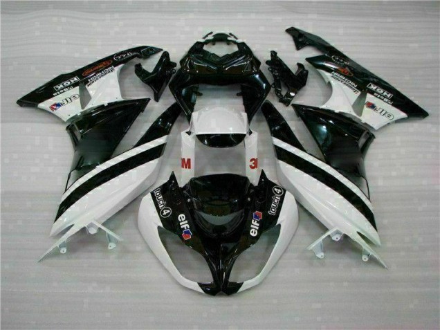 Carénage Moto Kawasaki ZX6R 09-12 - Noir Blanc 3M Touch4