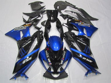 Carénage Moto Kawasaki ZX6R 09-12 - Noir Bleu Monster