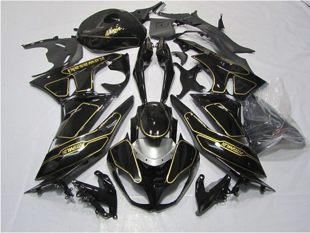 Carénage Moto Kawasaki ZX6R 09-12 - Noir Or Carénage Moto Kawasaki ZX6R 09-12 - Noir Or