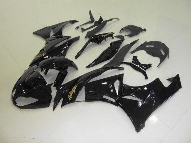 Carénage Moto Kawasaki ZX6R 09-12 - Noir avec Or Décalque