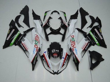 Carénage Moto Kawasaki ZX6R 13-18 - Noir Blanc Rapid Hager