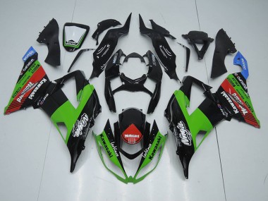 Carénage Moto Kawasaki ZX6R 13-18 - Noir Vert Rouge Motocard