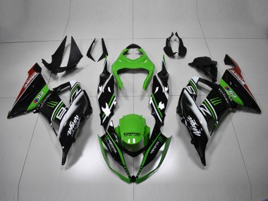 Carénage Moto Kawasaki ZX6R 13-18 - Vert Noir Blanc