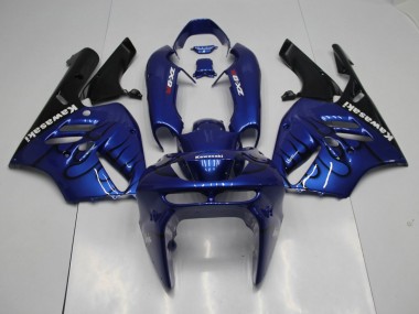 Carénage Moto Kawasaki ZX9R 94-97 - Bleu Noir Flamme