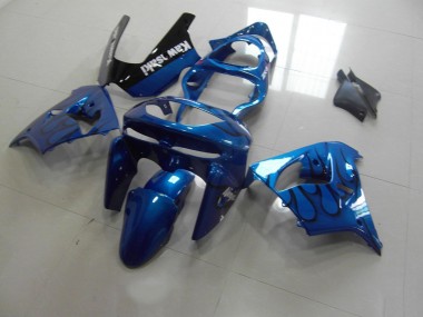 Carénage Moto Kawasaki ZX9R 98-99 - Bleu Noir Flamme