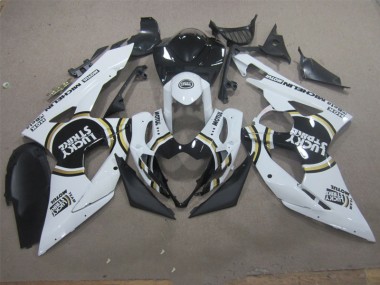 Carénage Moto Suzuki GSXR 1000 K5 05-06 - Blanc Lucky Strike Noir Motul
