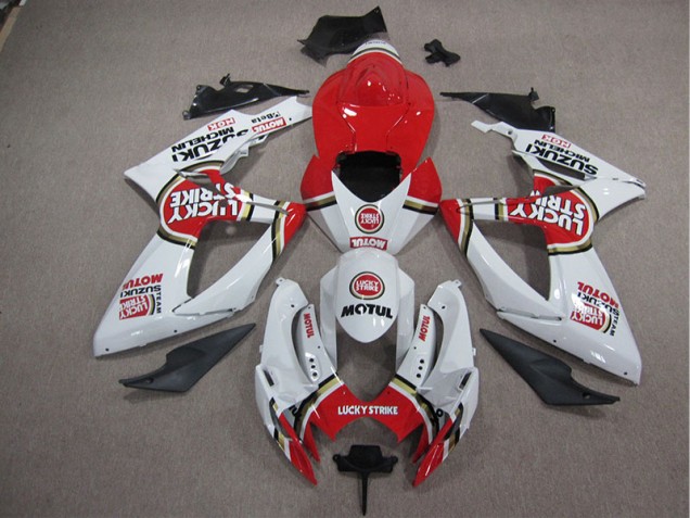 Carénage Moto Suzuki GSXR 1000 K5 05-06 - Blanc Lucky Strike Rouge Motul Carénage Moto Suzuki GSXR 1000 K5 05-06 - Blanc Lucky Strike Rouge Motul