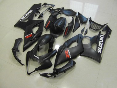 Carénage Moto Suzuki GSXR 1000 K5 05-06 - Noir Mat avec Blanc Décalque
