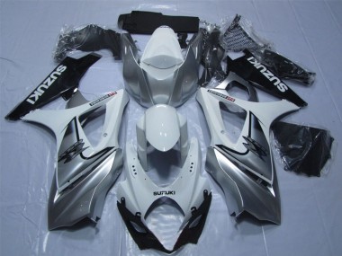 Carénage Moto Suzuki GSXR 1000 K7 07-08 - Blanc Argent Noir