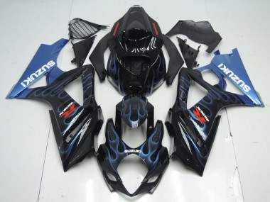 Carénage Moto Suzuki GSXR 1000 K7 07-08 - Noir Bleu Flamme