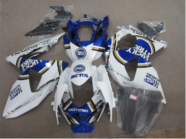 Carénage Moto Suzuki GSXR 1000 K9 09-16 - Blanc Lucky Strike Bleu Motul